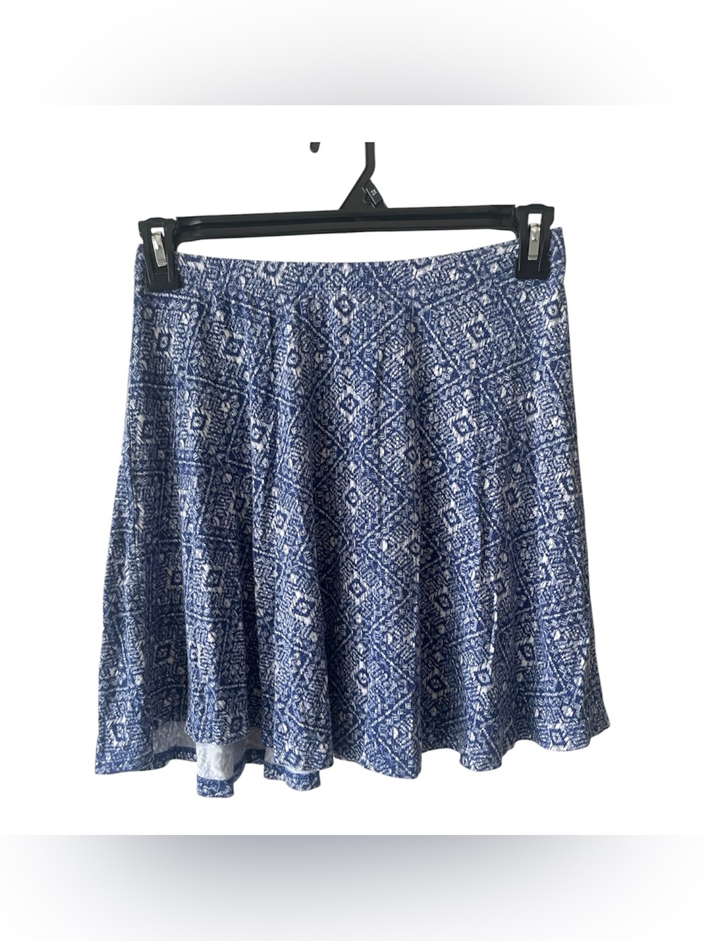 Socialite Blue & White Printed Skater Skirt
